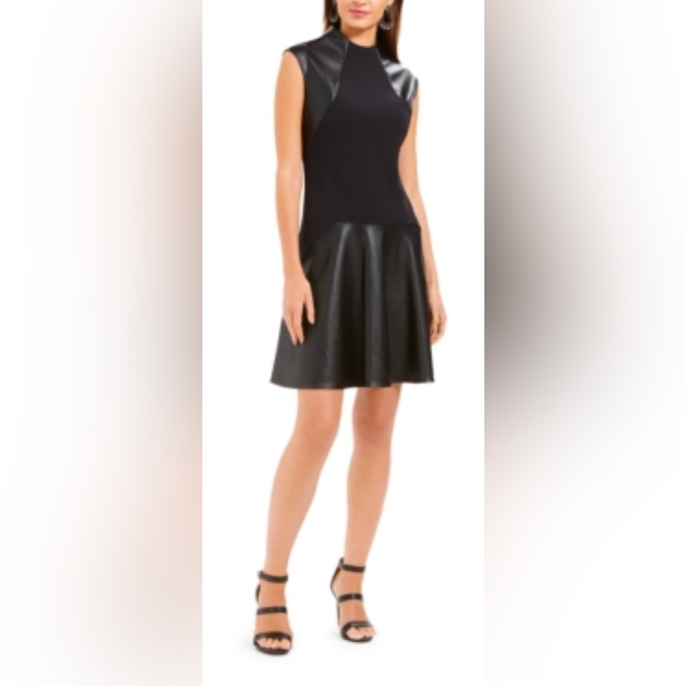 Natori Size 14 Black Sleeveless Jewel Neck Above the Knee Fit & Flare Dr…